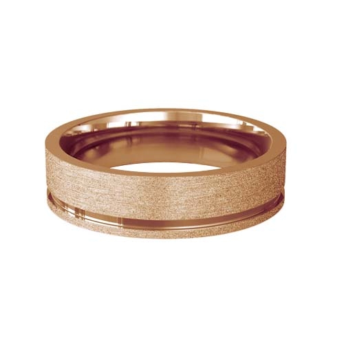 Patterned Designer Rose Gold Wedding Ring - Eterno